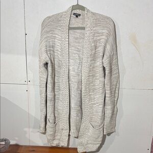 Express Light Gray Open-Front Cardigan